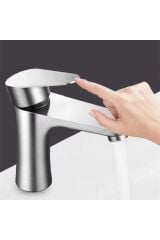 INOX LAVABO BATARYASI MAT GRİ PASLANMAZ GARANTİLİ MUSLUK PRİNÇ AÇ KAPA ERGONOMİK