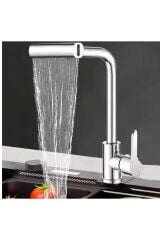 Çok Modlu Krom Spiralli Mutfak Evye Bataryası Şelale Çek-bırak Uzatmalı Hortumlu Fonksiyonel