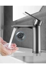 SİYAH LAVABO BATARYASI BLACK PASLANMAZ GARANTİLİ MUSLUK PRİNÇ AÇ KAPA ERGONOMİK