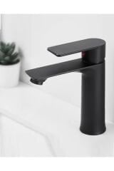 SİYAH LAVABO BATARYASI BLACK PASLANMAZ GARANTİLİ MUSLUK PRİNÇ AÇ KAPA ERGONOMİK