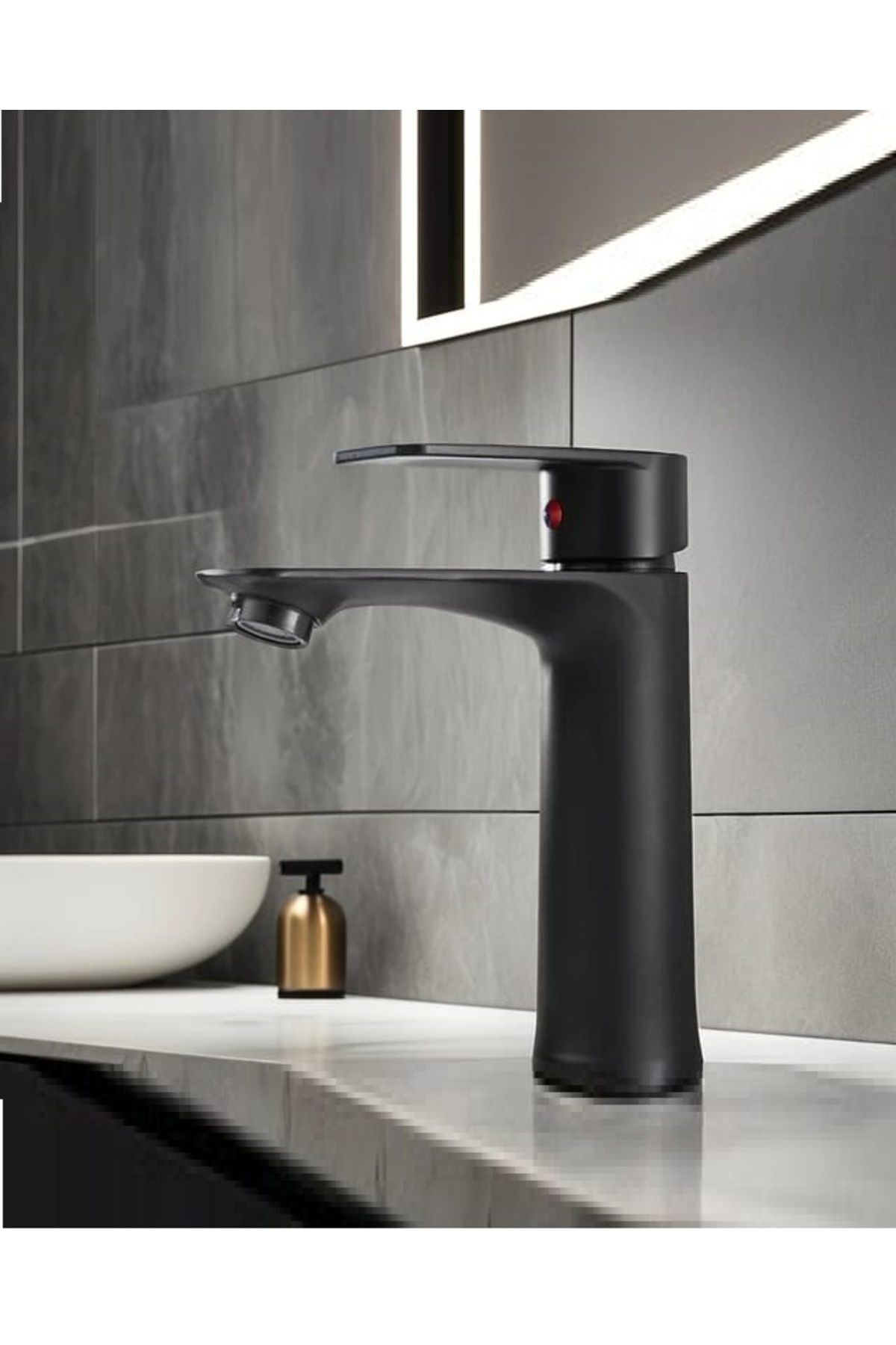 SİYAH LAVABO BATARYASI BLACK PASLANMAZ GARANTİLİ MUSLUK PRİNÇ AÇ KAPA ERGONOMİK