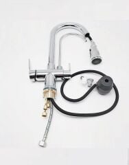 Krom Arıtmalı Spiralli Mutfak Evye Bataryası Gümüş Fonksiyonel 3 Modlu