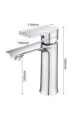 KROM LAVABO BATARYASI GÜMÜŞ PASLANMAZ GARANTİLİ MUSLUK PRİNÇ AÇ KAPA ERGONOMİK