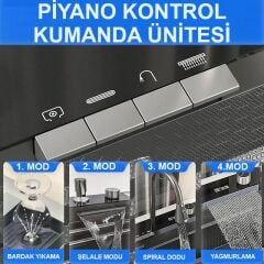 Fonksiyonel Akıllı Evye Seti Dijital Antresit Spirali Batarya Bardak yıkama Paslanmaz çelik Piyano