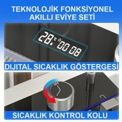 Fonksiyonel Akıllı Evye Seti Dijital Antresit Spirali Batarya Bardak yıkama Paslanmaz çelik Piyano