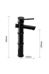 Bambu Model Rustik Siyah Antik Lavabo Bataryası Banyo Çanak Musluk Mat Siyah Lavabo Armatür Otantik