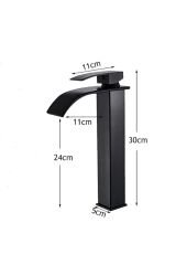 Siyah Çanak Lavabo Bataryası Oval Çıkış Havza Model Uzun/yüksek Lavabo Musluğu Çift Girişli