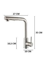 INOX SPİRALLİ MUTFAK EVYE BATARYASI ÇİFT MODLU TASARRUF FONKSİYONLU MAT KROM UZATMALI YENİ MODEL