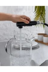 SİYAH SPİRALLİ MUTFAK EVYE BATARYASI ÇİFT MODLU TASARRUF FONKSİYONLU MAT SİYAH UZATMALI YENİ MODEL