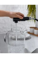 SİYAH SPİRALLİ MUTFAK EVYE BATARYASI ÇİFT MODLU TASARRUF FONKSİYONLU MAT SİYAH UZATMALI YENİ MODEL