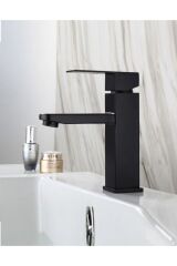 Siyah Lavabo Bataryası Banyo Musluğu Paslanmaz Mat Black Çift Girişli Lüx Paslanmaz