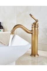 Rustik Antik Lavabo Bataryası Banyo Çanak Musluğu Eskitme Osmanlı Lavabo Armatür Otantik Bakır