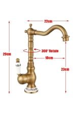 Rustik Antik Evye Bataryası Mutfak Musluğu Eskitme Bakır Osmanlı Lavabo Çanak Armatür Otantik Bakır