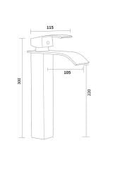 Krom Çanak Lavabo Bataryası Oval Havza Model Uzun/yüksek Gümüş Gri Lavabo Musluğu Çift Girişli