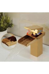 Gold Lavabo Bataryası Yeni Havza Model Yüksek Kalite Altın Lavabo Musluğu Çift Girişli Armatür