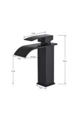 Siyah Lavabo Bataryası Oval Çıkış Havza Model Yüksek Kalite Lavabo Musluğu Çiftgirişli Armatür