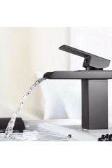 Siyah Lavabo Bataryası Yeni Havza Model Yüksek Kalite Lüks Lavabo Musluğu Çift Girişli Armatür