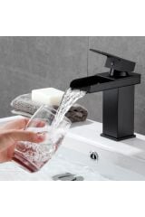 Siyah Lavabo Bataryası Yeni Havza Model Yüksek Kalite Lüks Lavabo Musluğu Çift Girişli Armatür