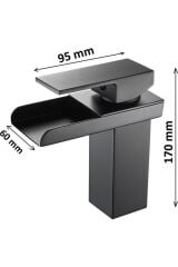 Siyah Lavabo Bataryası Yeni Havza Model Yüksek Kalite Lüks Lavabo Musluğu Çift Girişli Armatür