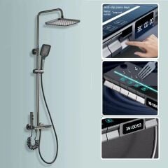 ANTRESİT DIJITAL EKRAN  PİYANO FONKSİYONEL AKILLI DUŞ SİSTEM BANYO BATARYA ROBOT YAĞMURLAM AMBİYANS