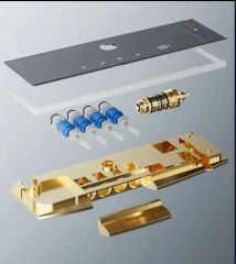 ANTRESİT DIJITAL EKRAN  PİYANO FONKSİYONEL AKILLI DUŞ SİSTEM BANYO BATARYA ROBOT YAĞMURLAM AMBİYANS