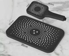 SİYAH DIJITAL EKRAN  PİYANO FONKSİYONEL AKILLI DUŞ SİSTEM BANYO BATARYA ROBOT YAĞMURLAM AMBİYANS LED