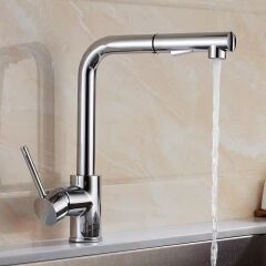 KROM SPİRALLİ EVİYE BATARYASI ÇİFT MODLU ÇEK BIRAK UZAYAN BAŞLIK PRİNÇ GÖVDE MUTFAK MUSLUK