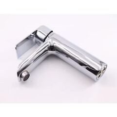 KROM LAVABO BATARYASI GÜMÜŞ PASLANMAZ PRİNÇ YÜKSEK GÖVDE GARANTİLİ BANYO MUSLUK AÇ KAPA ERGONOMİK