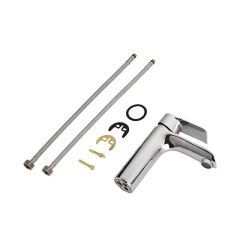 KROM LAVABO BATARYASI GÜMÜŞ PASLANMAZ PRİNÇ YÜKSEK GÖVDE GARANTİLİ BANYO MUSLUK AÇ KAPA ERGONOMİK