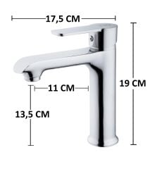 KROM LAVABO BATARYASI GÜMÜŞ PASLANMAZ PRİNÇ YÜKSEK GÖVDE GARANTİLİ BANYO MUSLUK AÇ KAPA ERGONOMİK