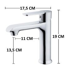 KROM LAVABO BATARYASI GÜMÜŞ PASLANMAZ PRİNÇ YÜKSEK GÖVDE GARANTİLİ BANYO MUSLUK AÇ KAPA ERGONOMİK