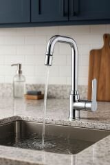 MUTFAK EVYE BATARYASI KROM MODERN 360 DERECE DÖNEBİLİR HAREKETLİ BAŞLIK PRİNÇ GÖVDE GARANTİ L MUSLUK