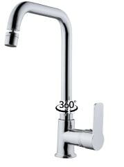 MUTFAK EVYE BATARYASI KROM MODERN 360 DERECE DÖNEBİLİR HAREKETLİ BAŞLIK PRİNÇ GÖVDE GARANTİ L MUSLUK
