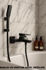 KARE SİYAH BANYO BATARYASI AĞIR PRİNÇ GÖVDE YÜKSEK KALİTE MUSLUK KÖŞELİ ŞIK MODERN TASARIM