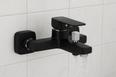 KARE SİYAH BANYO BATARYASI AĞIR PRİNÇ GÖVDE YÜKSEK KALİTE MUSLUK KÖŞELİ ŞIK MODERN TASARIM